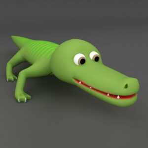 Crocodile cartoon rigged 3d model