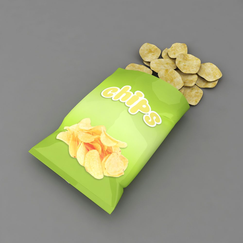Chips packet 3d