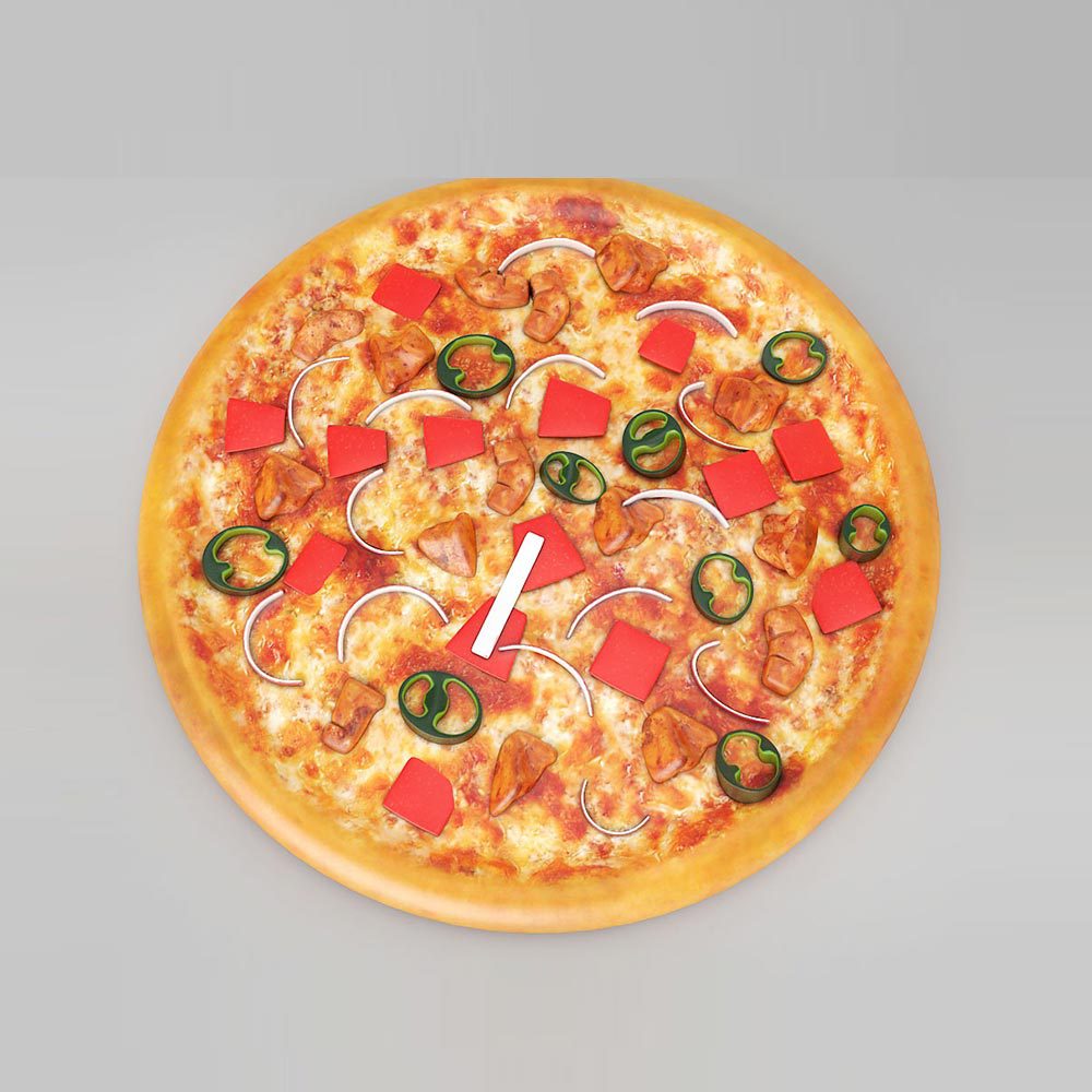 Chicken Pizza 3d model