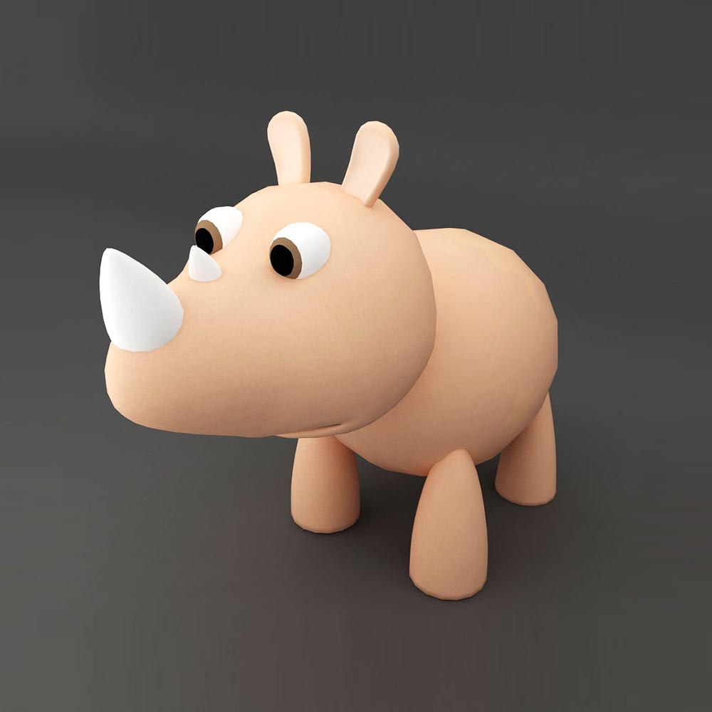 Rhino rigged cartoon 3d model