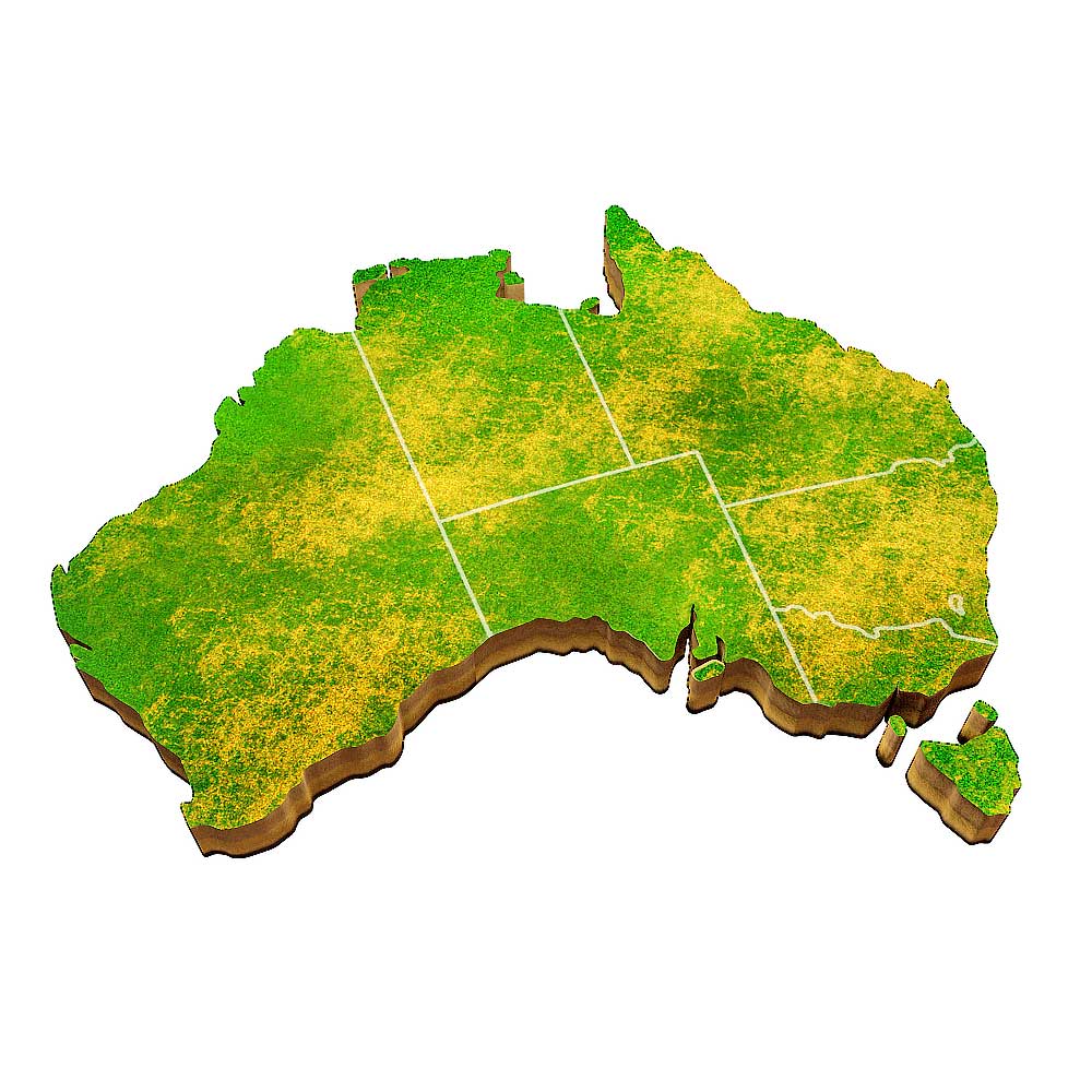 Australia country map 3d model