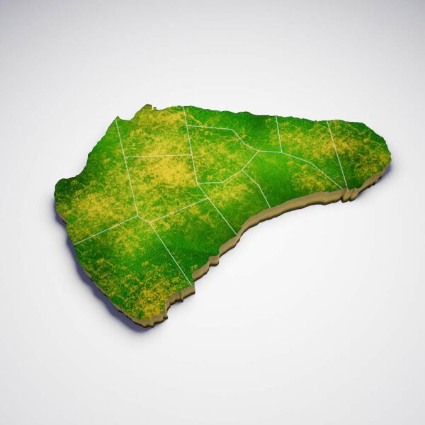 Barbados country map 3d model