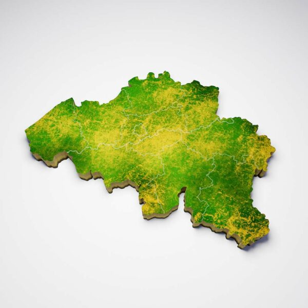 Belgium country map 3d model