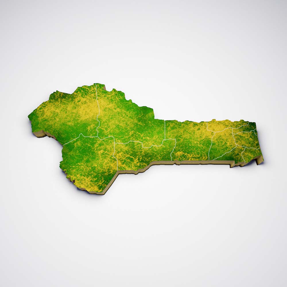 Benin country map 3d model