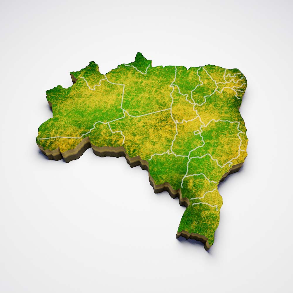 Brazil country map 3d model