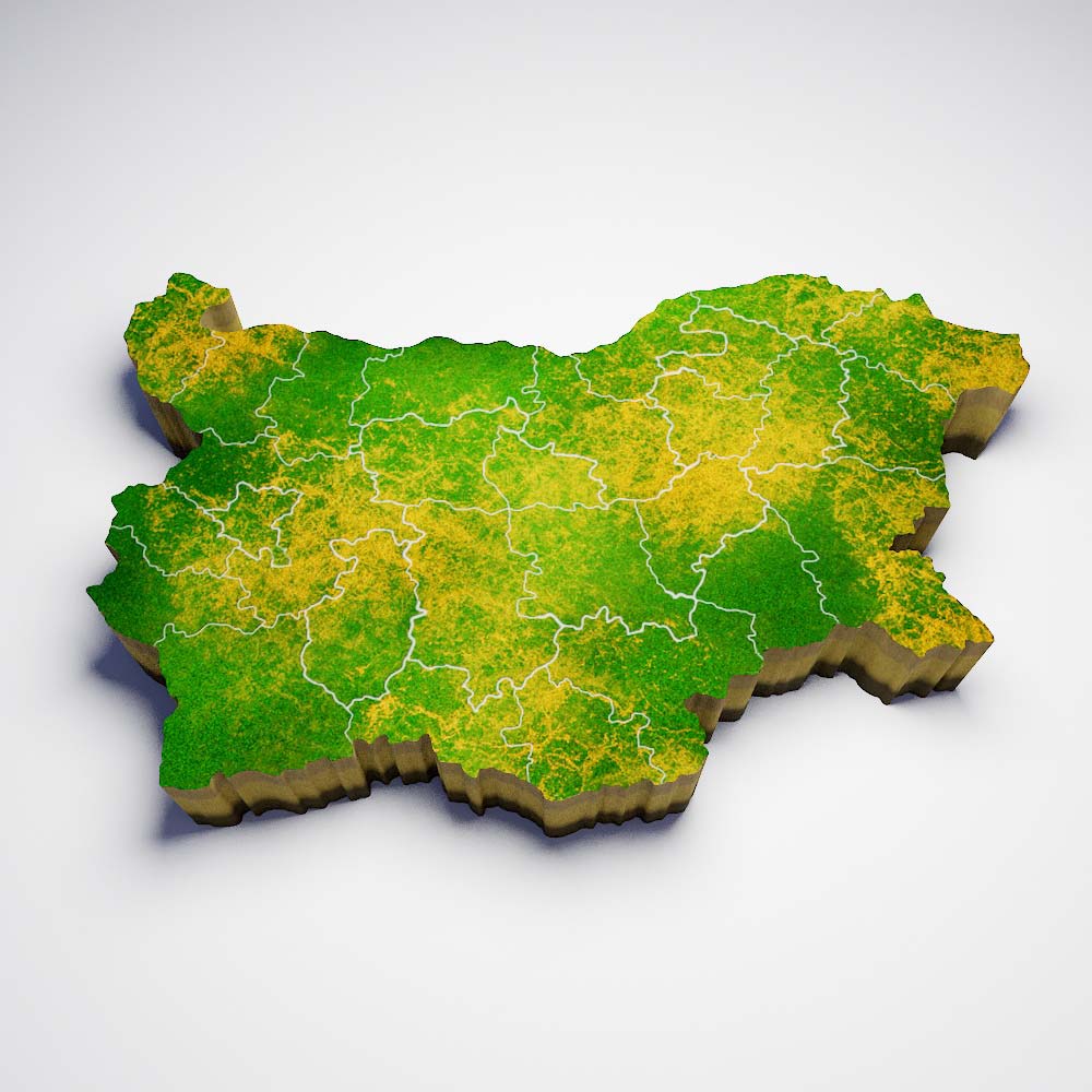 Bulgaria country map 3d model