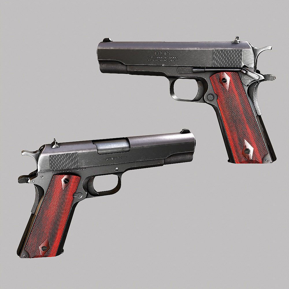 M1911A1 Colt Pistol gun 3d model