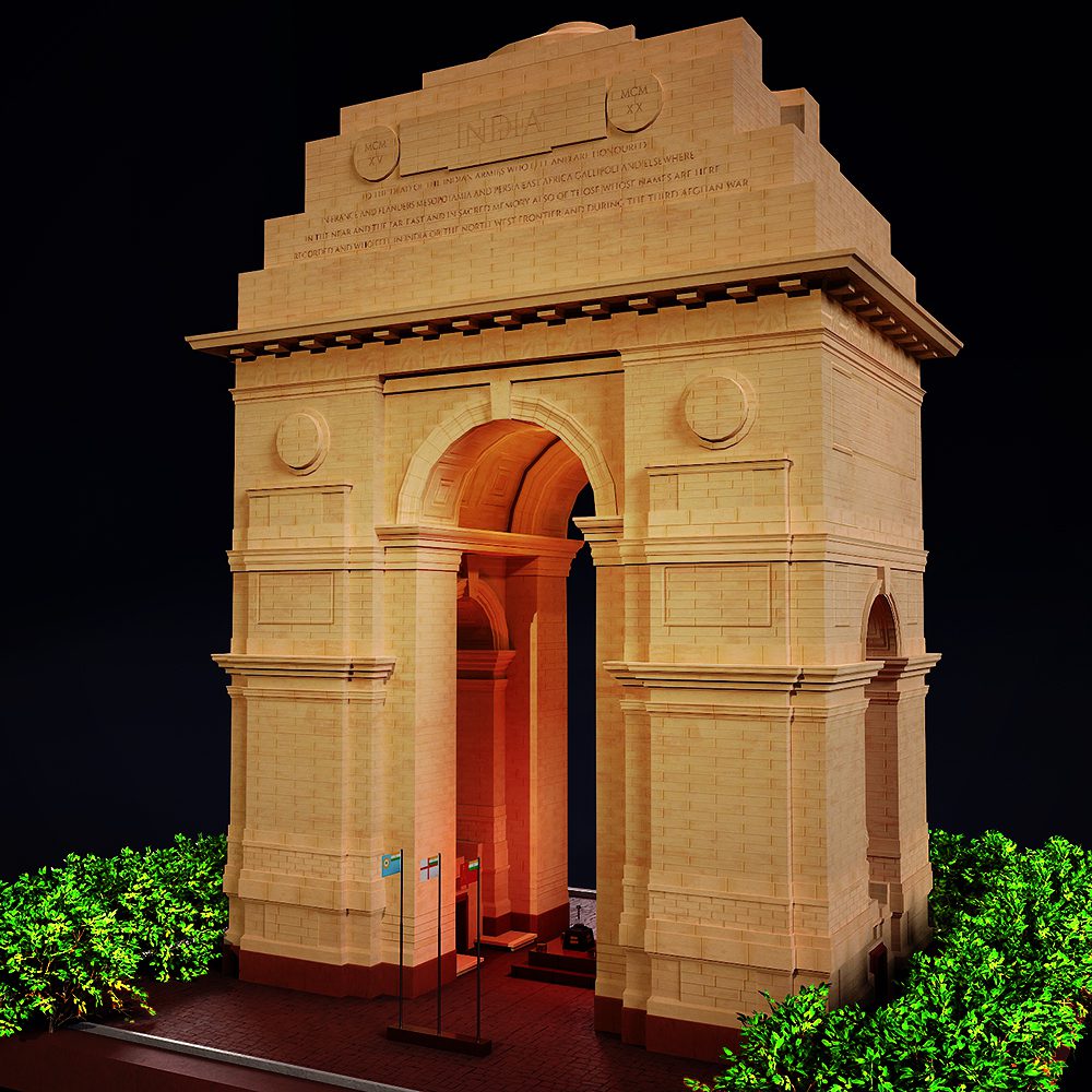 India gate war memorial 3d model 