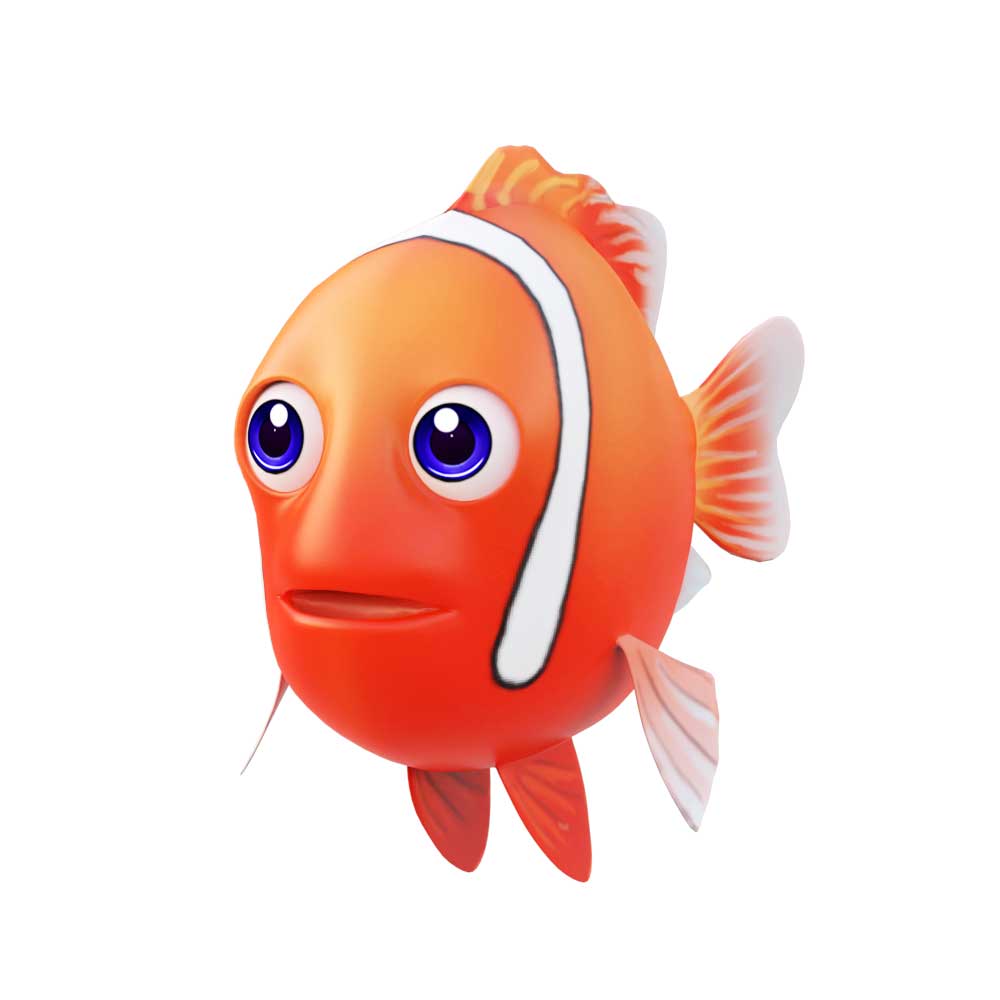 Tomato Clown Fish animated 3d model