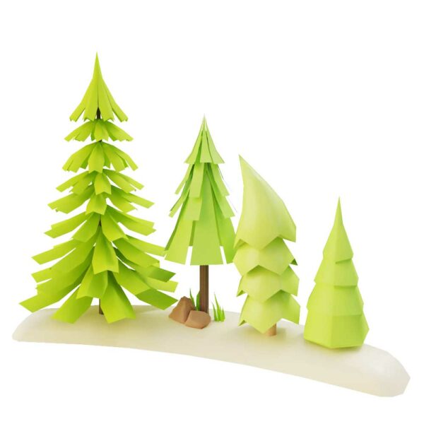 Lowpoly tree pack 3d models 