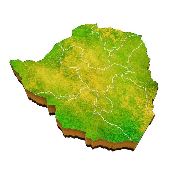Zimbabwe country map 3d model
