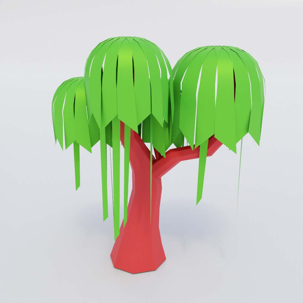 Cartoon banyan tree 3d model