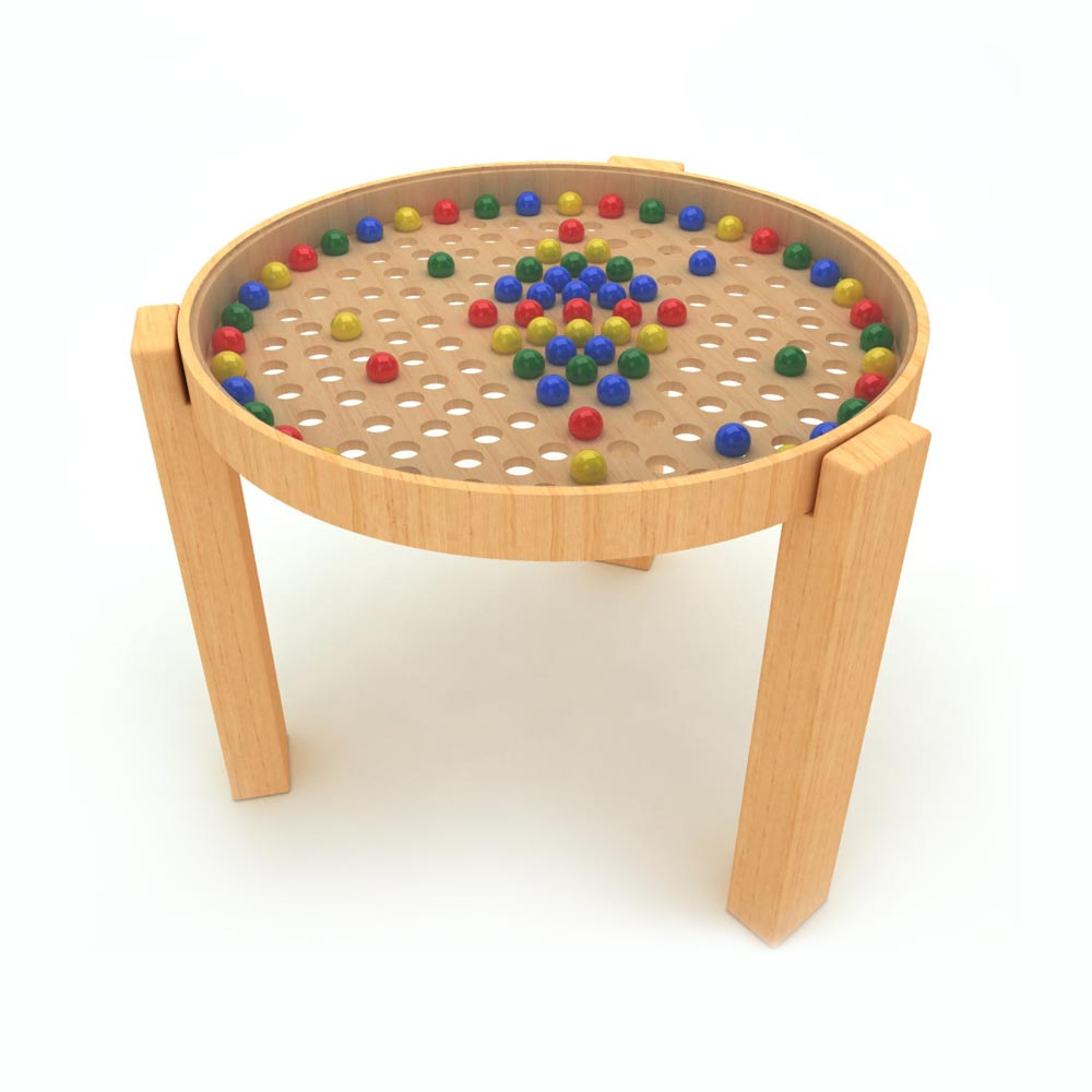 Wooden round table 3d model