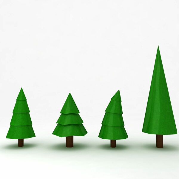 Lowpoly mountain tree 3d models