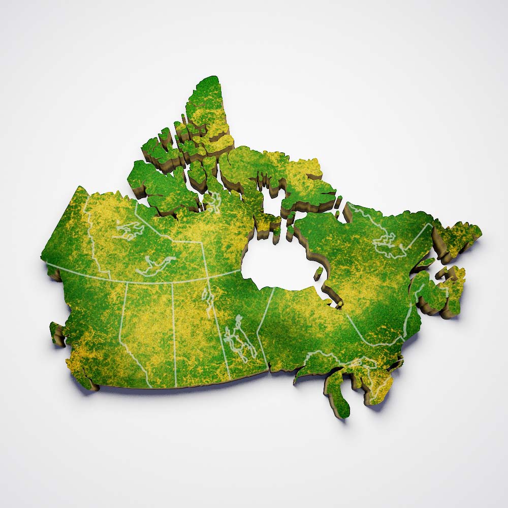 Canada country map 3d model