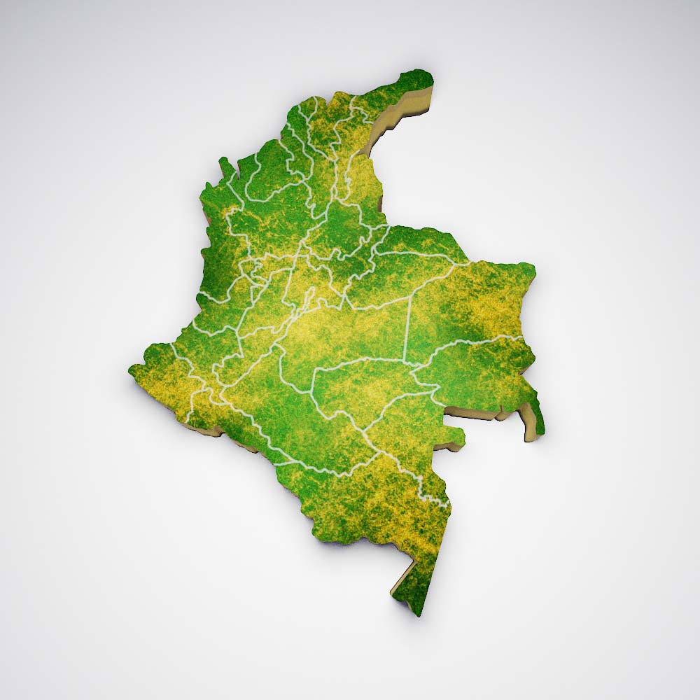 Colombia country map 3d model