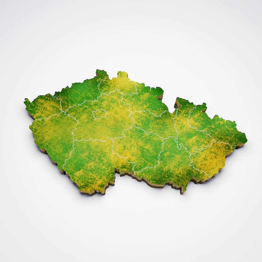 Czech Republic country map 3d model