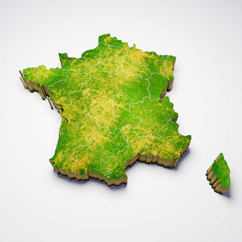 France country map 3d model