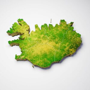 Iceland country map 3d model