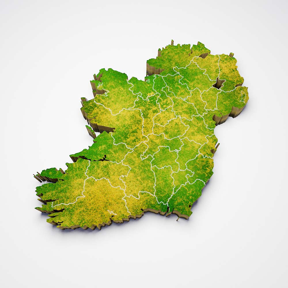 Ireland country map 3d model
