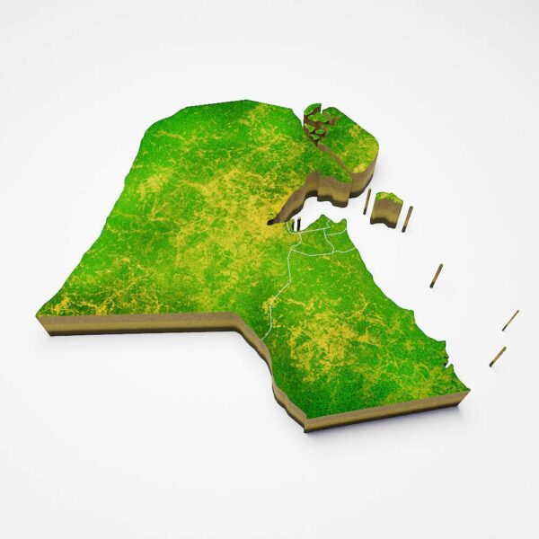 Kuwait country map 3d model