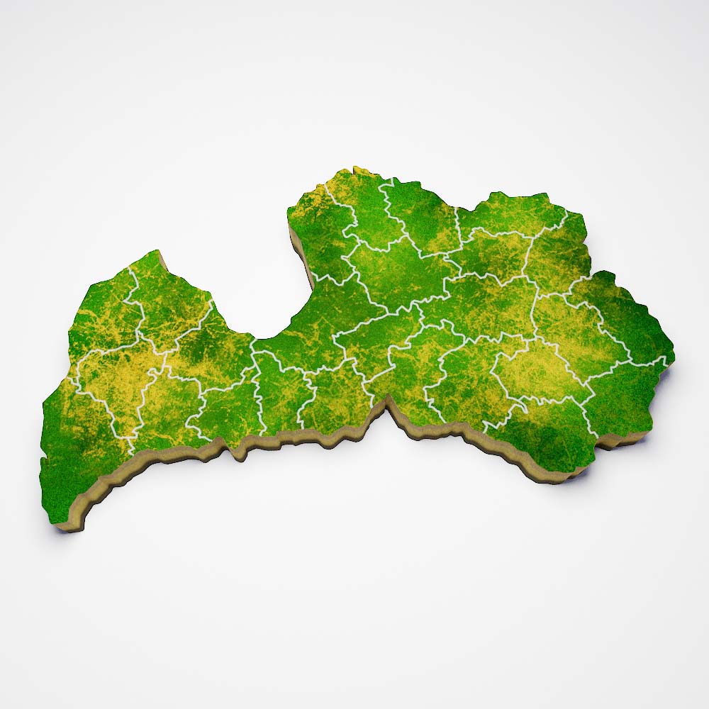 Latvia country map 3d model