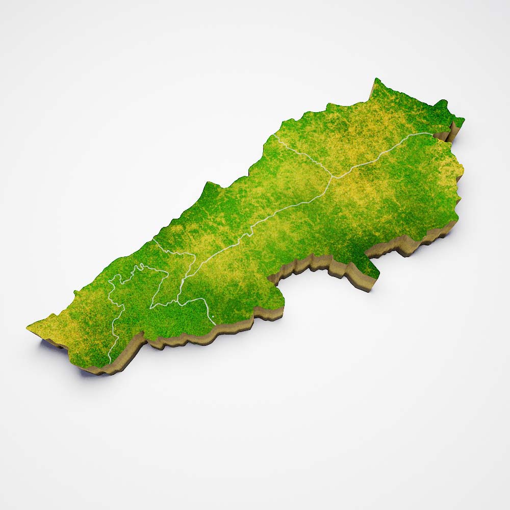 Lebanon country map 3d model