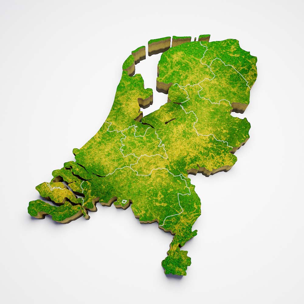 Netherland country map 3d model