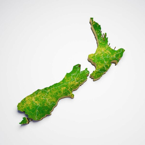 New Zealand country map 3d model