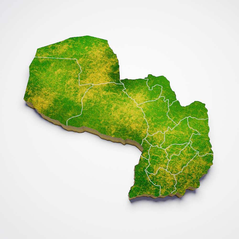 Paraguay country map 3d model