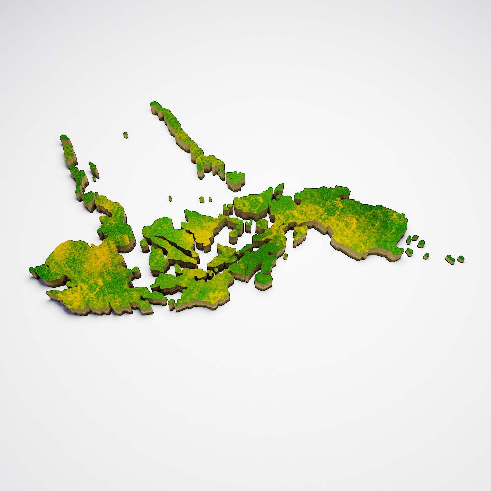 Philippines country map 3d model