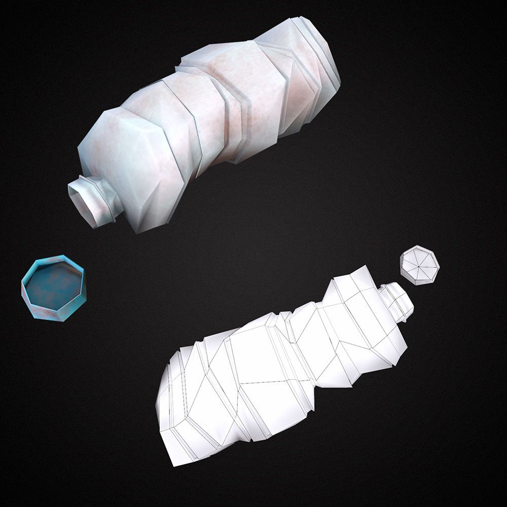 Plastic bottle waste 3d model