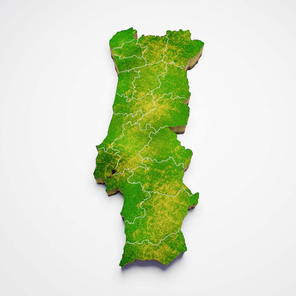 Portugal country map 3d model