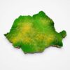 Romania country map 3d model