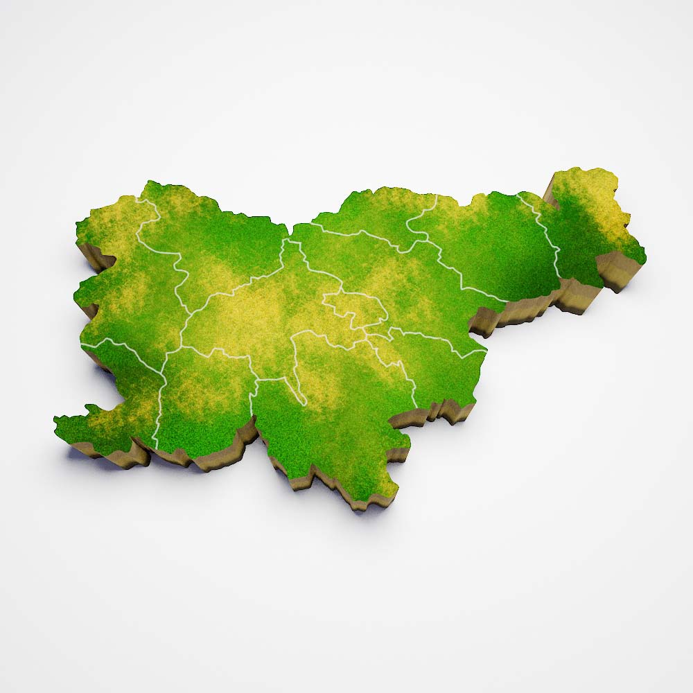 Slovenia country map 3d model