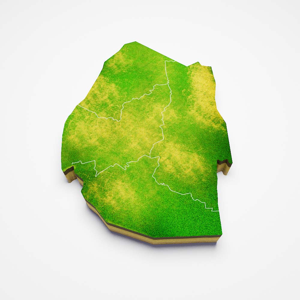 Swaziland country map 3d model