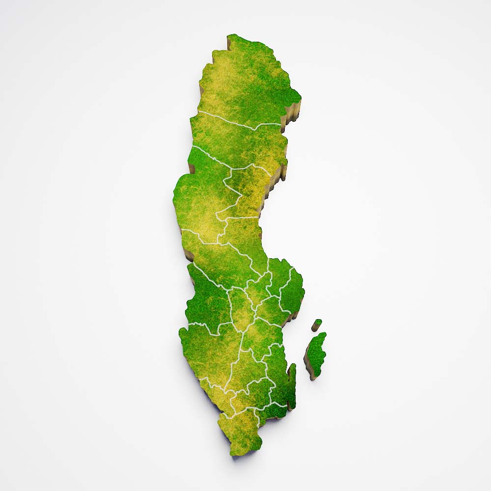 Sweden country map 3d model