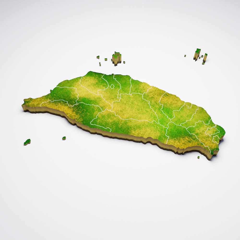Taiwan country map 3d model