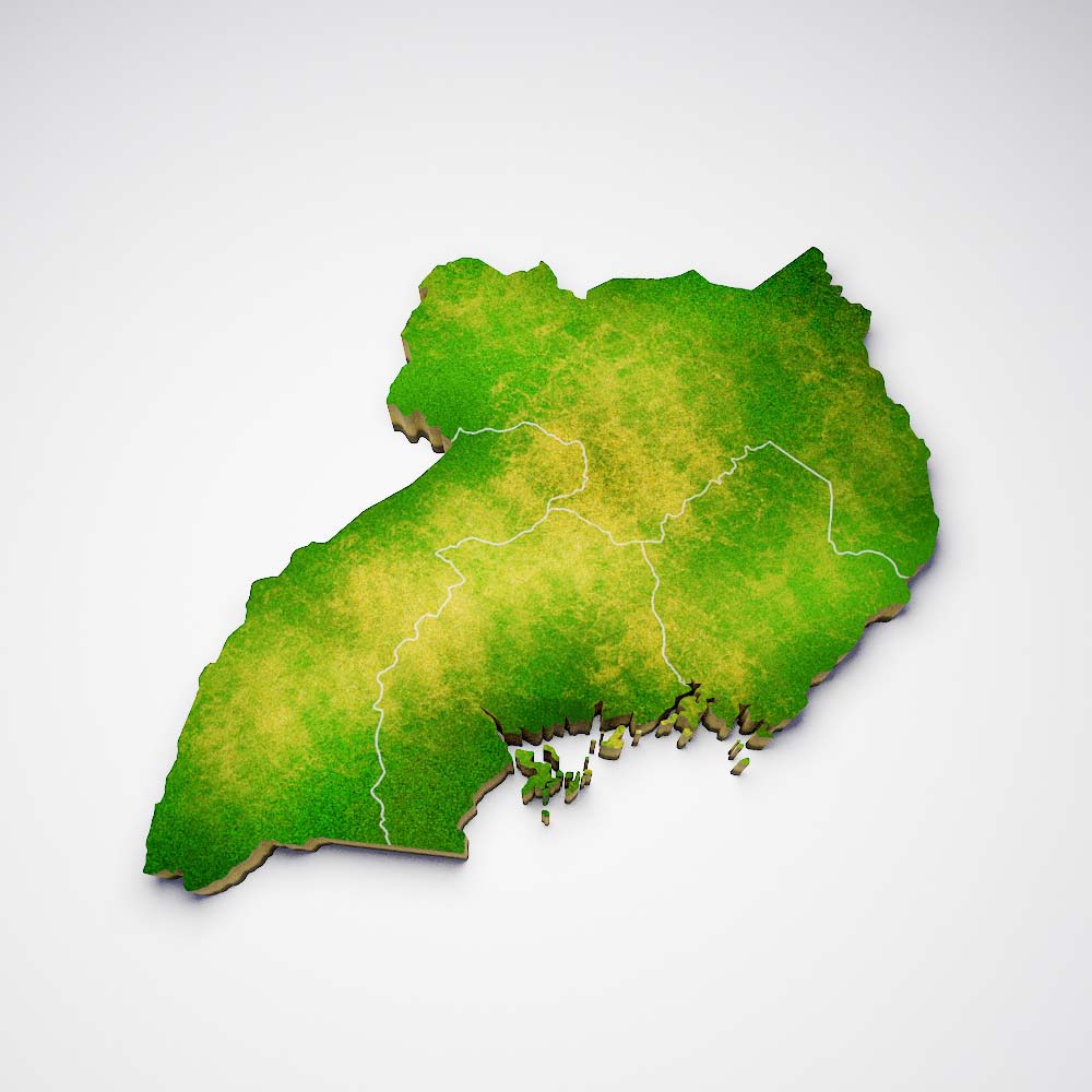 Uganda country map 3d model
