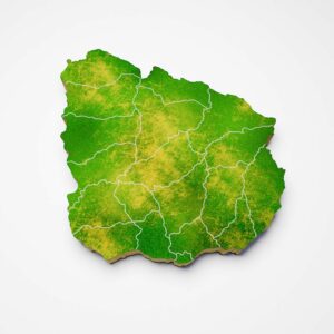 Uruguay country map 3d model