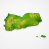 Yemen country map 3d model