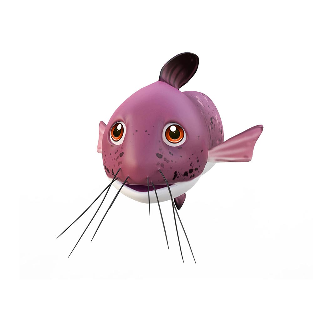 Black Eel tail cat fish cartoon animated 3d model
