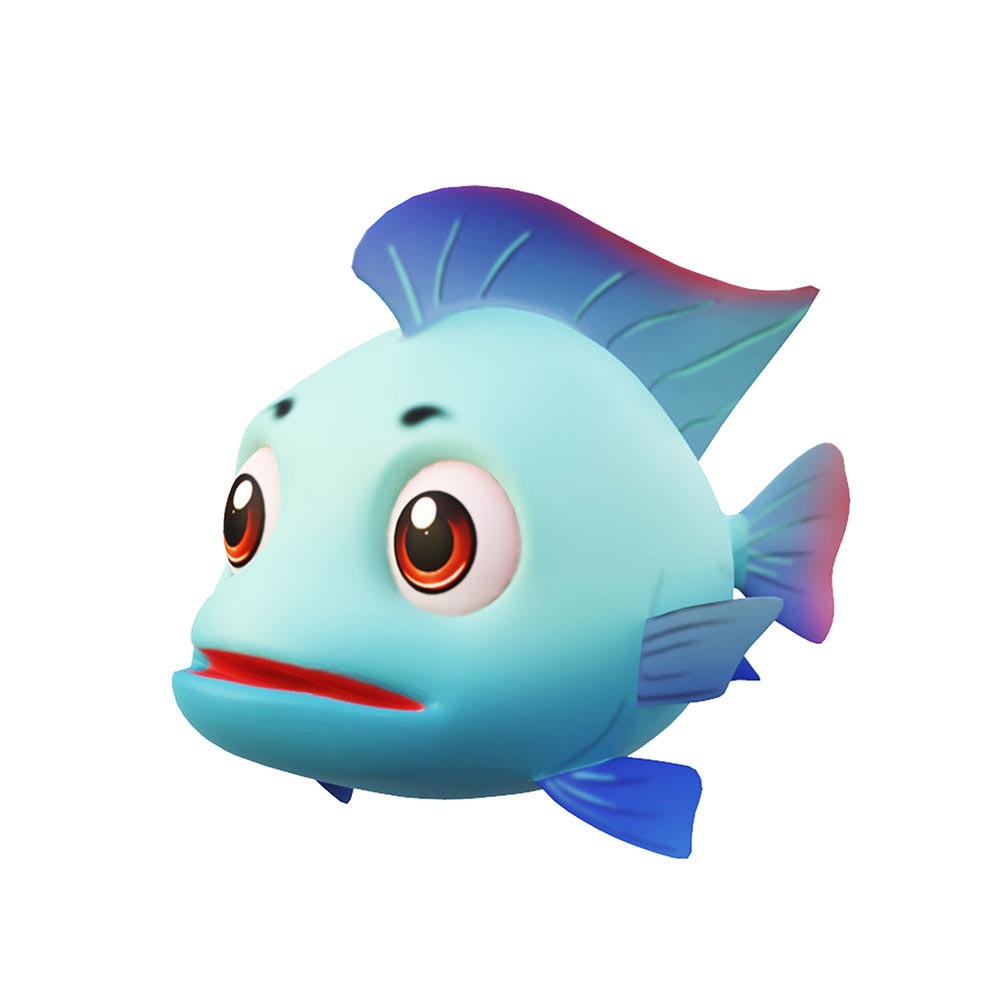 Blue Tilapia fish animated 3d model