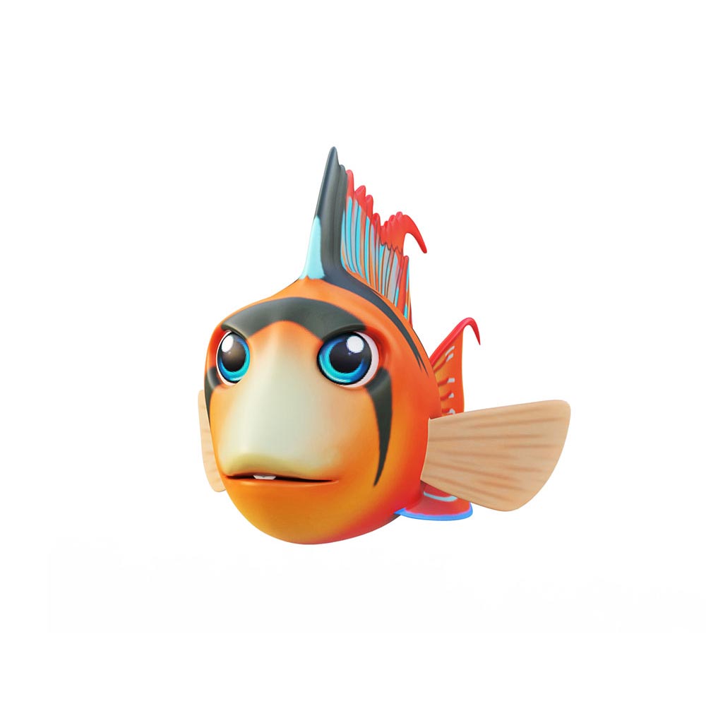 Bolivian Butterfly fish cartoon animated 3d model