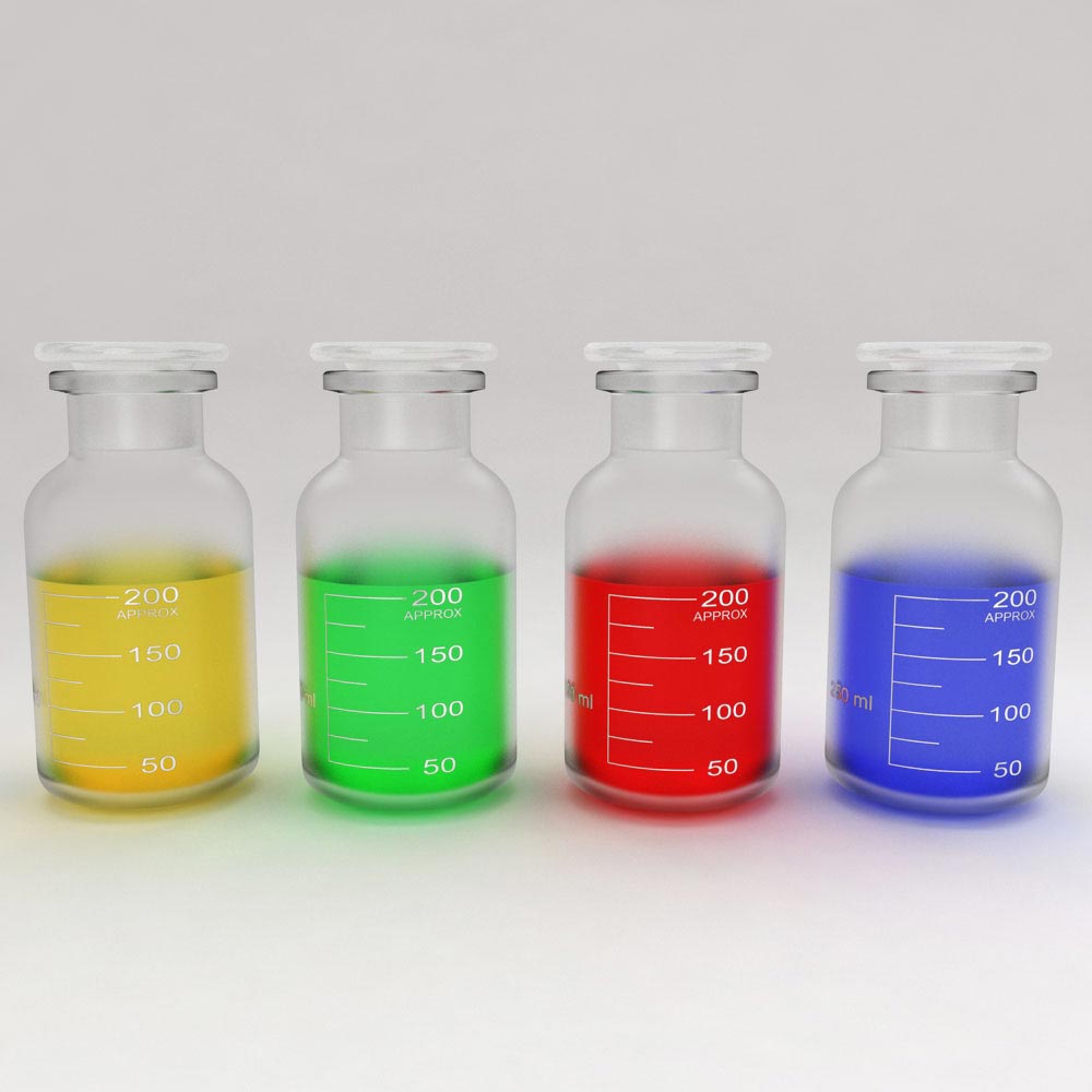 Chemical bottles 3d model