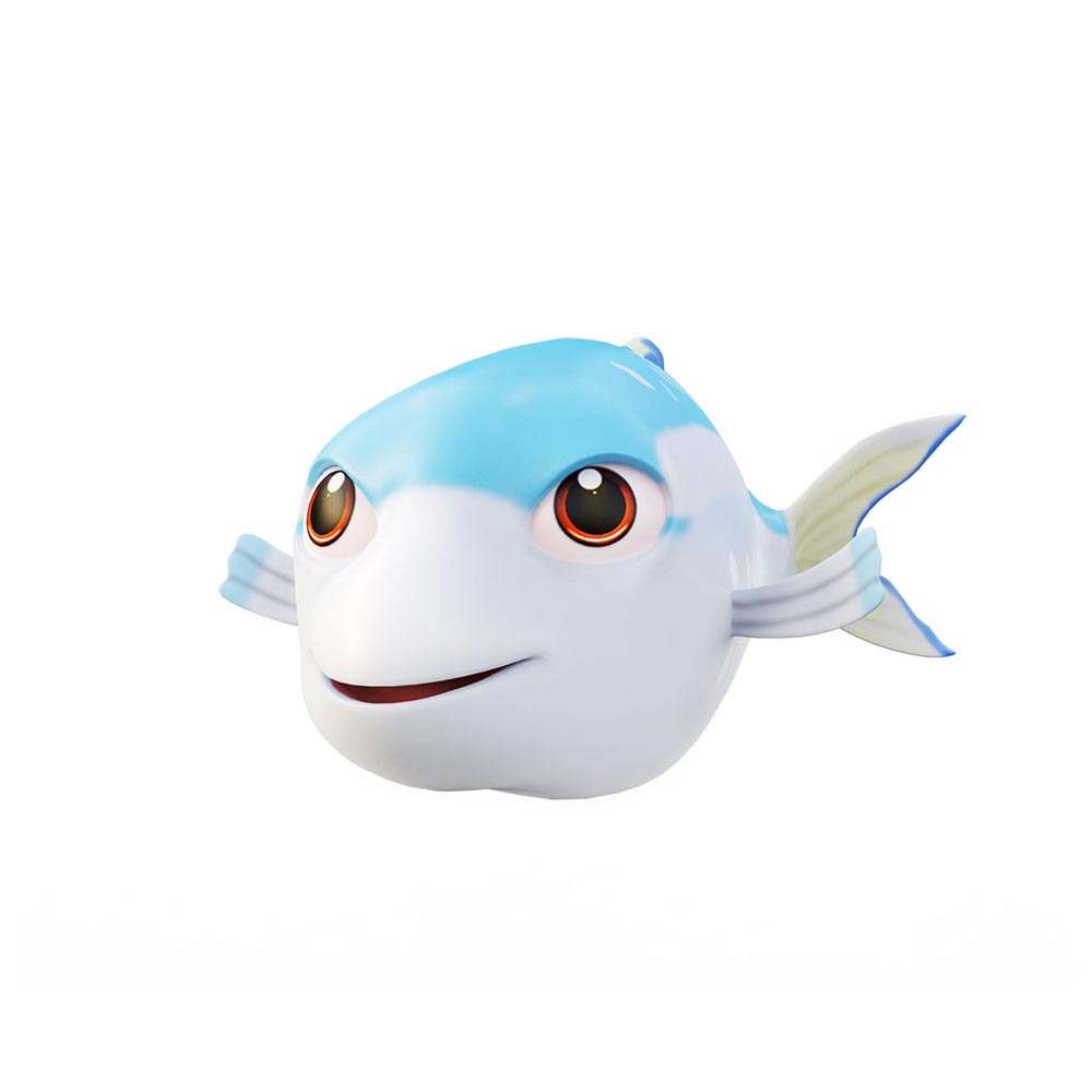 Goldstripe Sardinella fish animated 3d model