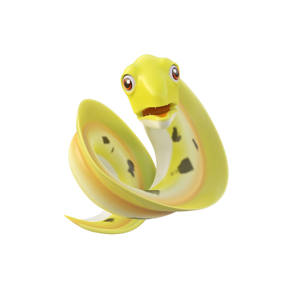 Moray Eel fish cartoon animated 3d model