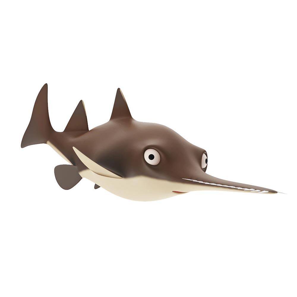 Large Tooth Saw fish cartoon 3d model