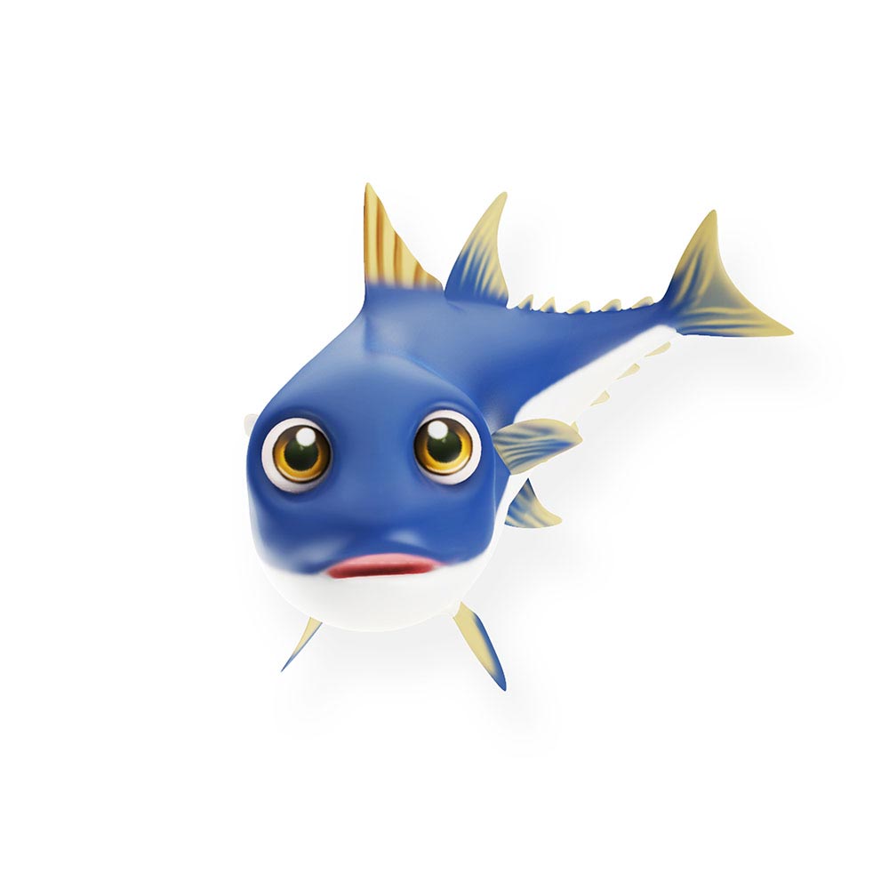 Thunnus Obesus fish animated 3d model