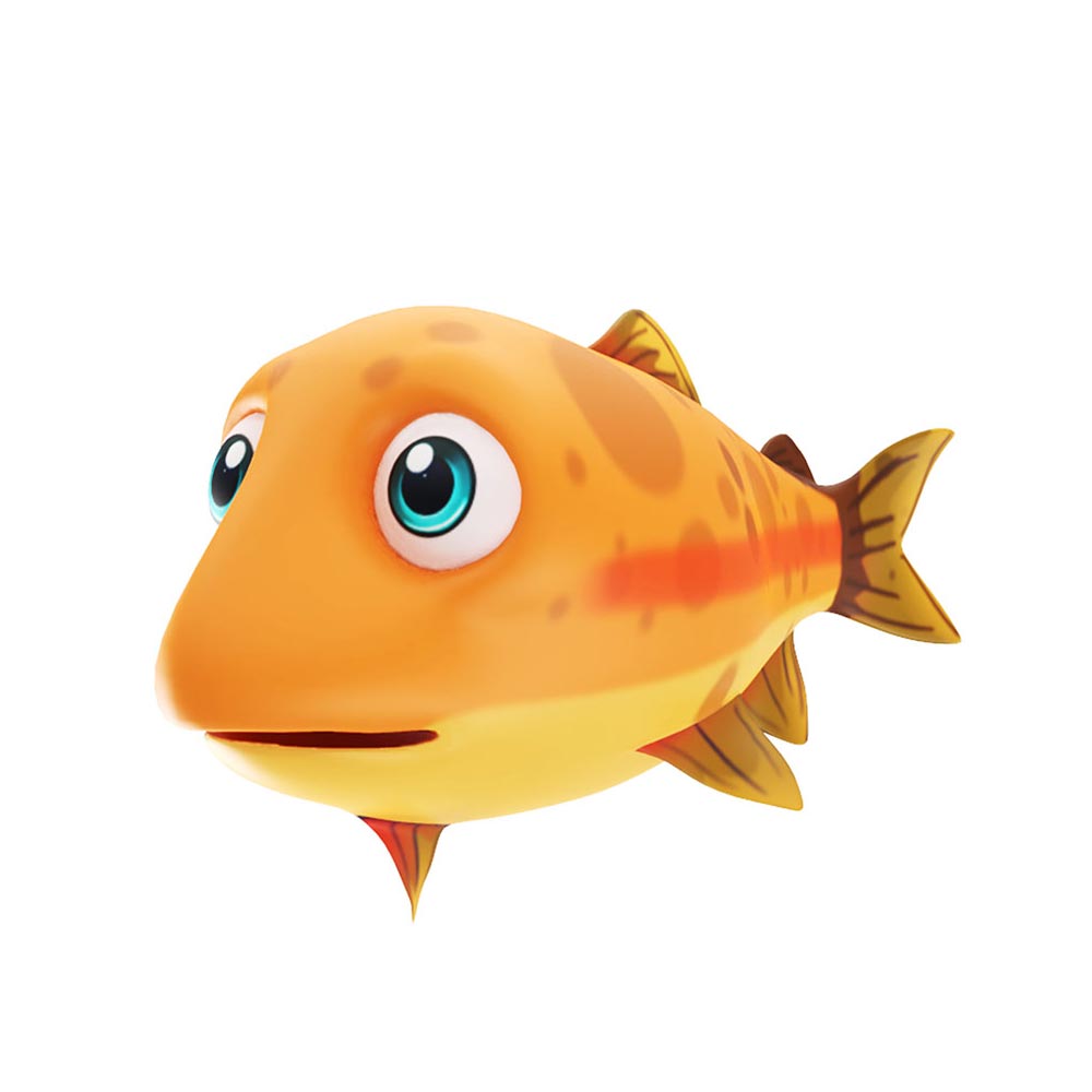 Rainbow trout fish animated 3d model